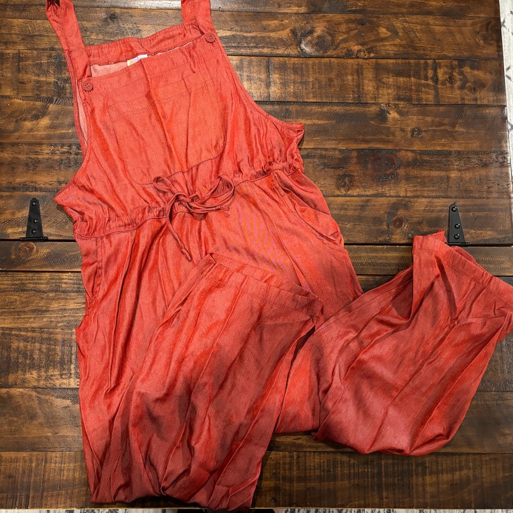Red chambray Juliet Jumpsuit